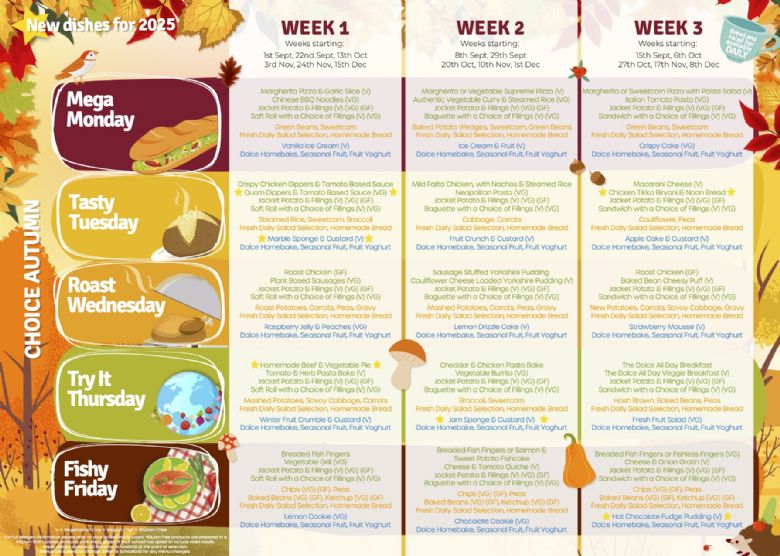 Autumn Term Menu